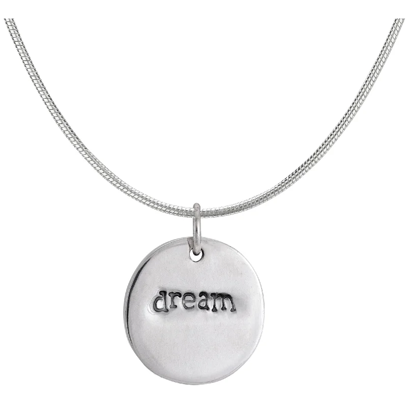 Women's everyday necklaces-Believe Dream Double Sided Sterling Necklace