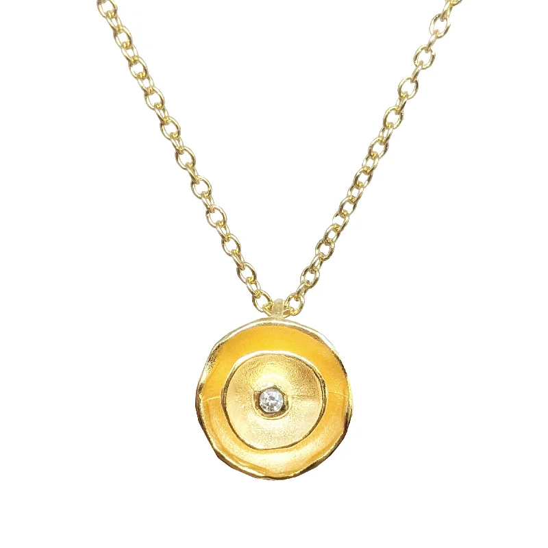 Women's long necklaces-NEW! Double Oyster Pendant with Diamond by Sarah Richardson