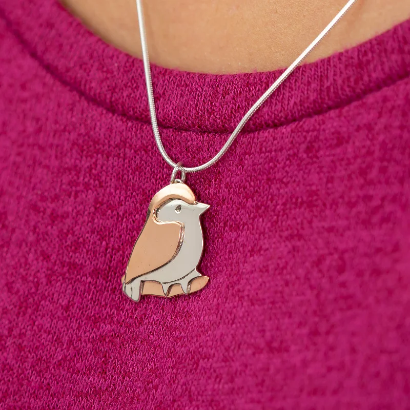 Women's titanium necklaces-Love Bird Sterling Silver Necklace