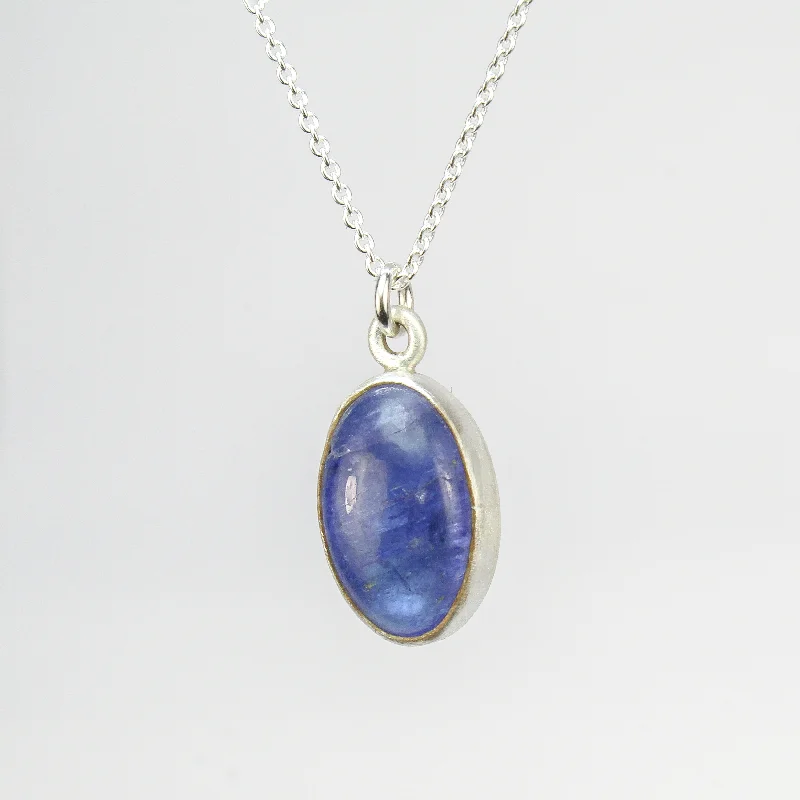 Women's platinum necklaces-NEW! Bezel Set Tanzanite Pendant by Rina Young