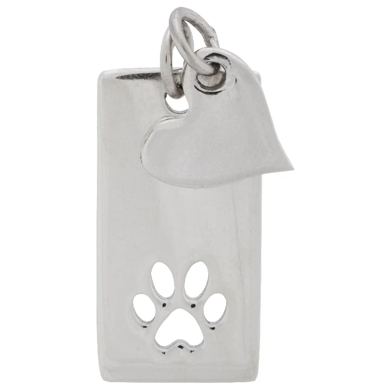 Women's titanium necklaces-Heart & Paw Sterling Necklace