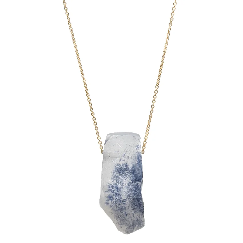 Handmade women's necklaces-SALE! Raw Blue Dumortierite on a 14kt Gold Necklace by Margaret Solow