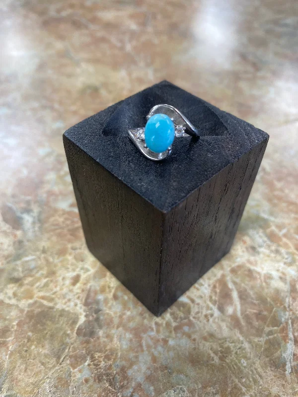 Women's art deco rings-Larimar Ring