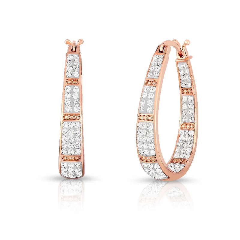 Luxury women's earrings-Inside Out Crystal French Lock Hoops Made With Swarovski Elements