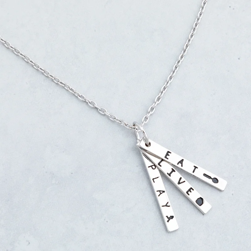 Women's Christmas necklaces-Live Play Eat Necklace