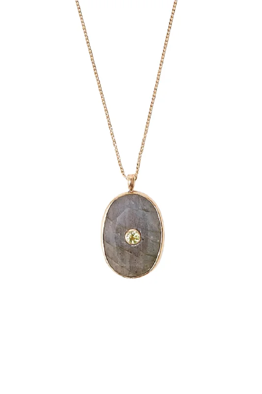 Women's modern design necklaces-Chan Luu 14k Necklace - Labradorite with Green Peridot Inset