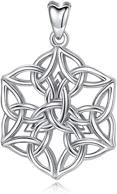 Women's layered necklaces-Jewelry Trends Celtic Trinity Knot Protection Sterling Silver Pendant Necklace 18"