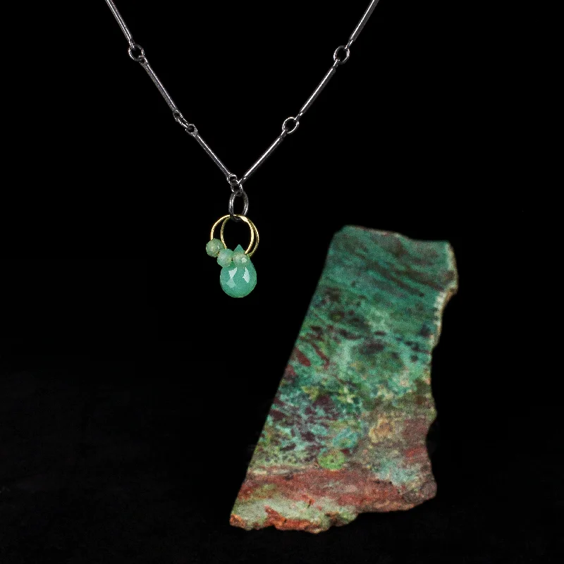 Minimalist women's necklaces-NEW! Mini Tangle Necklace with Chrysoprase by Heather Guidero