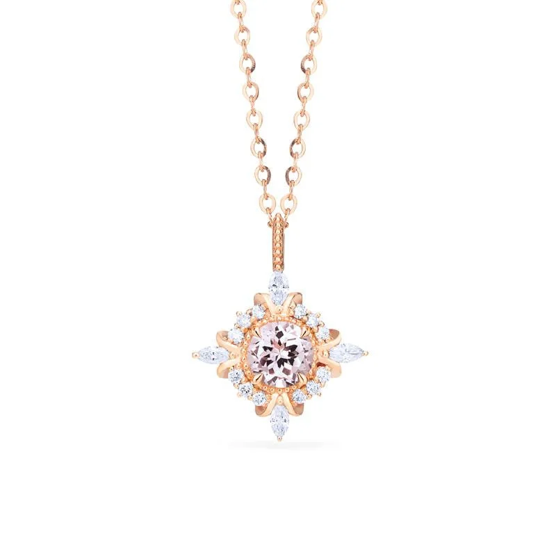 Women's family necklaces-[Astrid] Art Deco Petite Necklace in Morganite