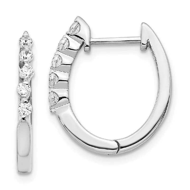 Women's elegant earrings-14k White Gold Diamond Earrings