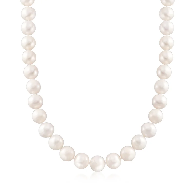 Women's sustainable necklaces-Ross-Simons 11-12mm Cultured Pearl Necklace With 14kt Yellow Gold