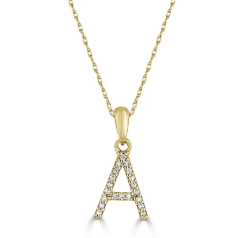 Women's fashion necklaces-14k Gold & Diamond Initial Necklace