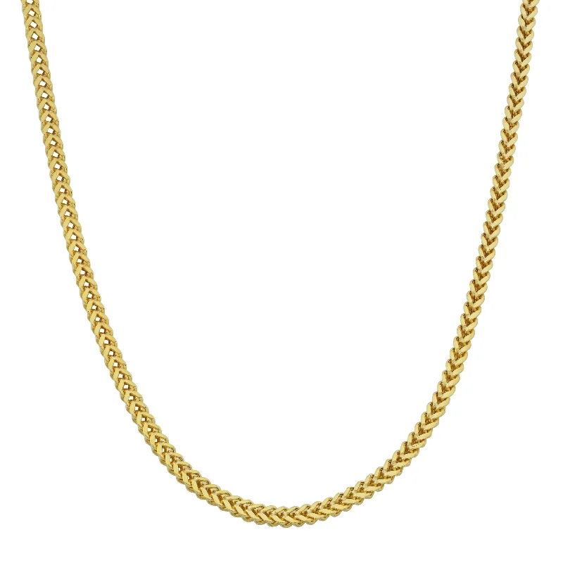 Women's family necklaces-10k Yellow Gold 1.9mm Franco Link Necklace (18 inch)