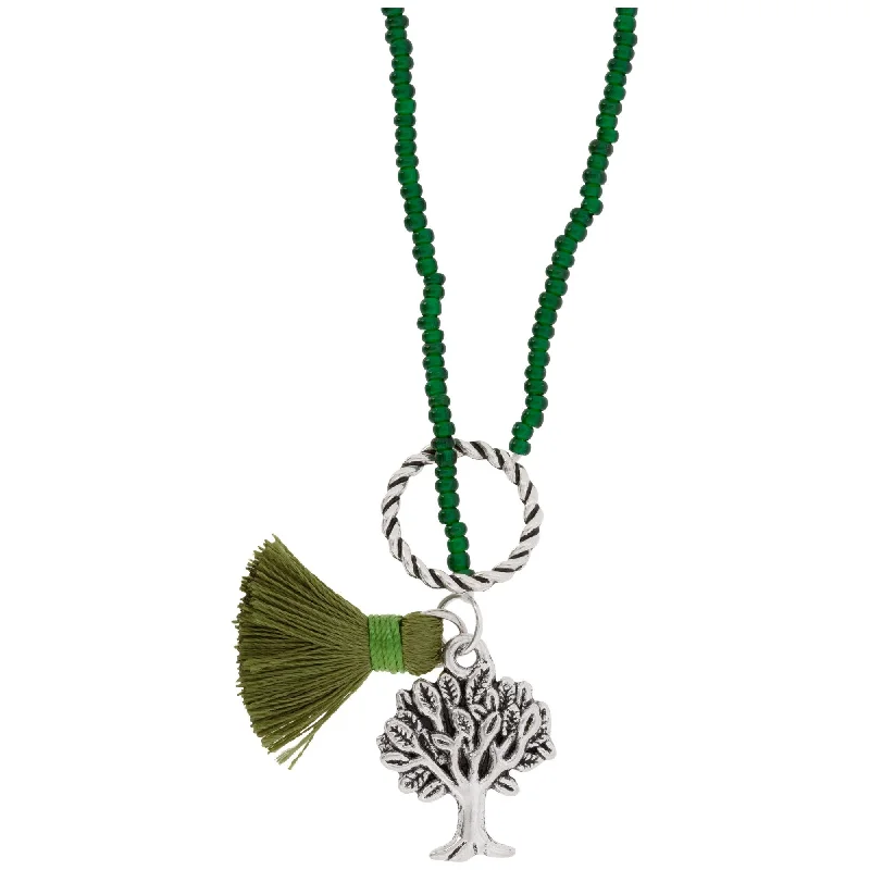 Women's pearl necklaces-Tree of Life Beaded Necklace!