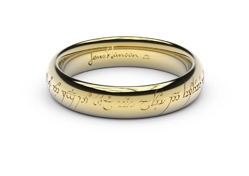 Women's anniversary rings-Petite Elvish Love Ring Yellow Gold