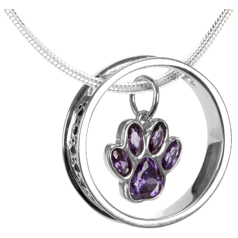 Women's mother-daughter necklaces-A Life Full of Paws Sterling Necklace