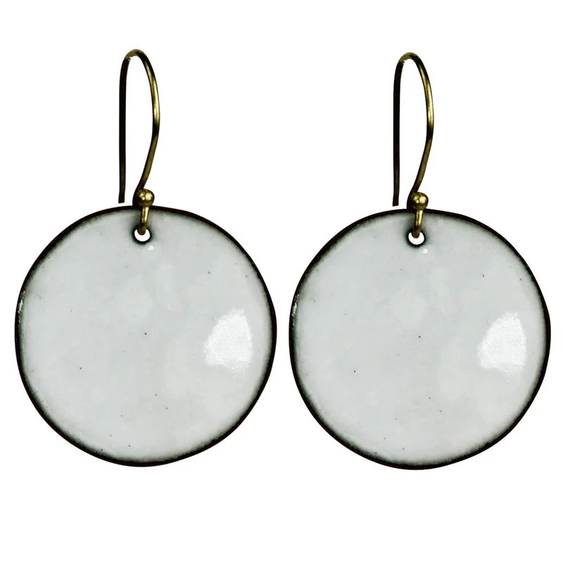 Women's ethical rings-Earring - Round, White