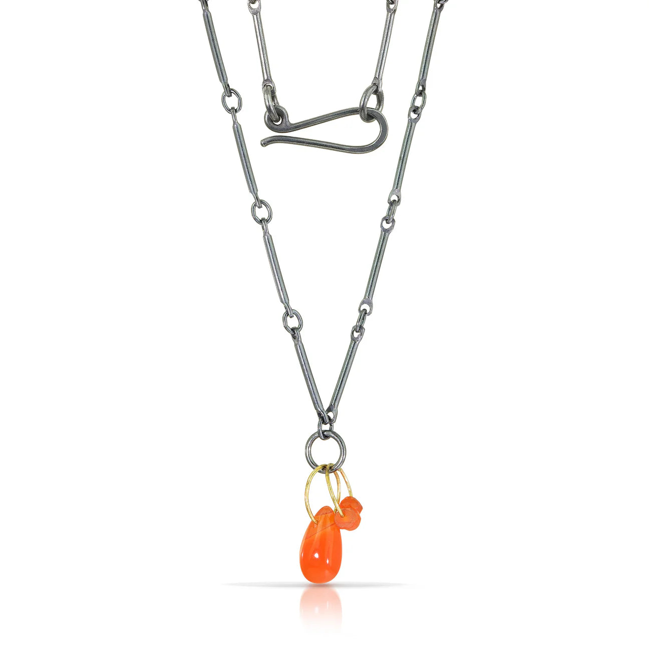 Women's spiritual necklaces-NEW! Mini Tangle Necklace with Carnelian by Heather Guidero