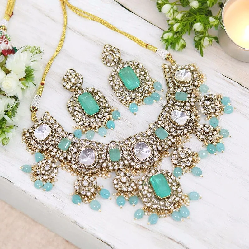 Women's threader earrings-Pastel Delights Polki Choker Earrings Set, Polki Choker Set, Polki Bridal Jewelry, Polki Wedding Necklace Set, Polki Indian Choker, Polki Pakistani Earrings Set, Bollywood Polki Jewellery Set