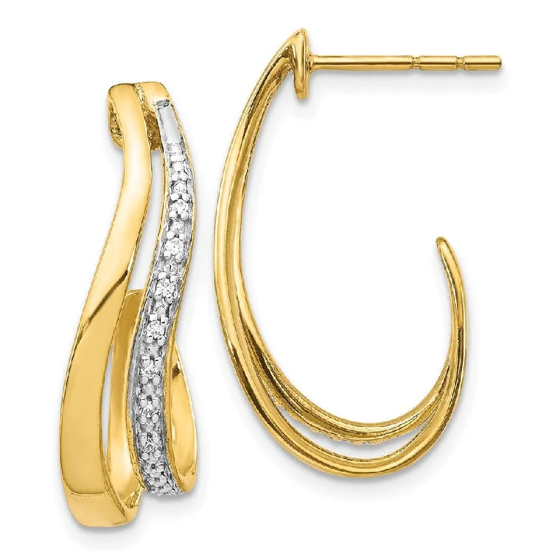 Women's party earrings-14k Rhodium Diamond Earrings