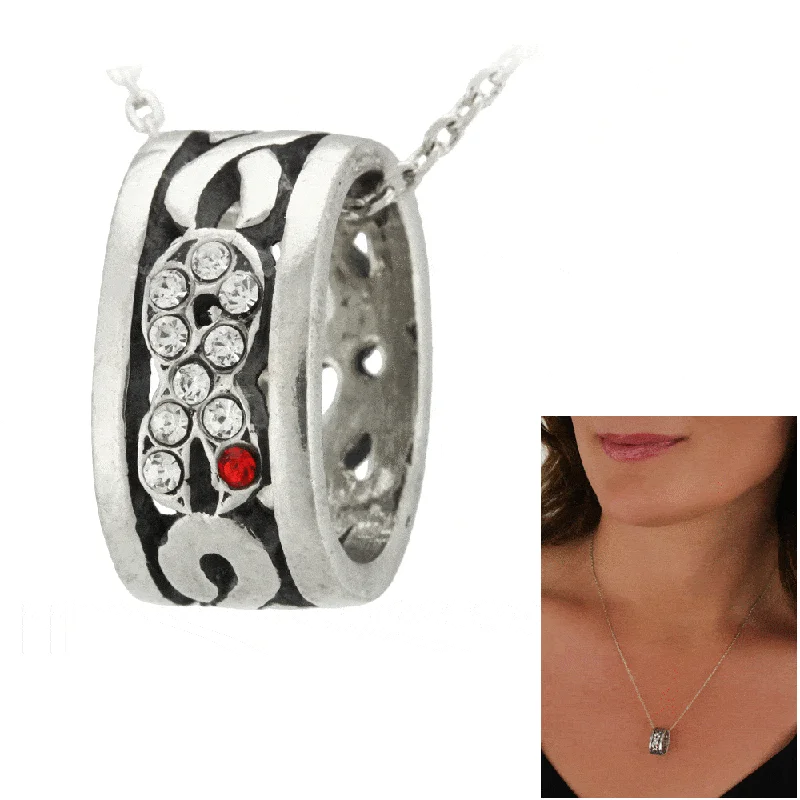 Women's everyday necklaces-Diabetes Ribbon Ring Necklace