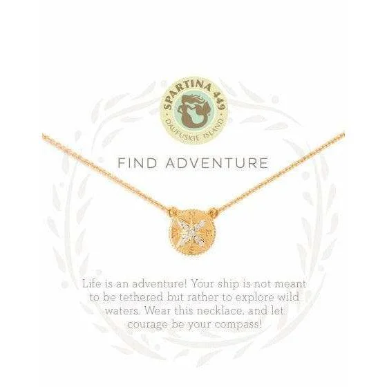 Women's unique necklaces-Spartina - Sea La Vie Necklace - Adventure Compass - Gold