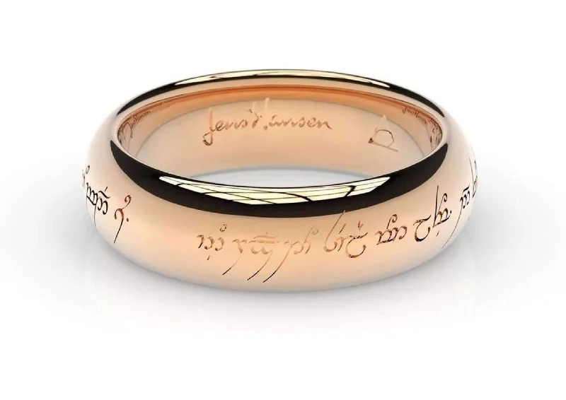 Women's eco-friendly rings-Little Elvish Love Ring Red Gold