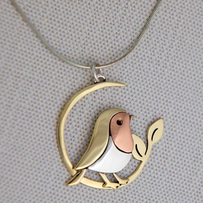 Women's art deco necklaces-Standing Bird Sterling Necklace