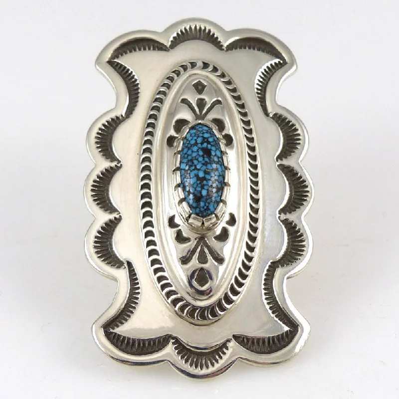 Women's vintage rings-Kingman Turquoise Concho Ring