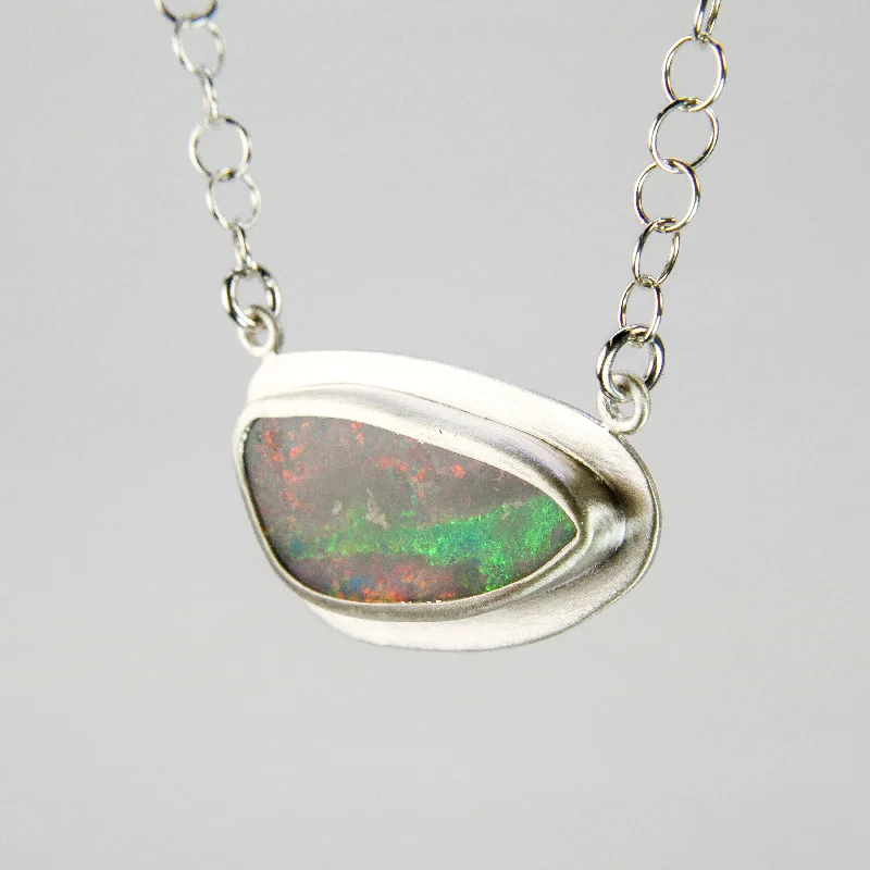 Women's sustainable necklaces-NEW! Boulder Opal Necklace by Rina Young