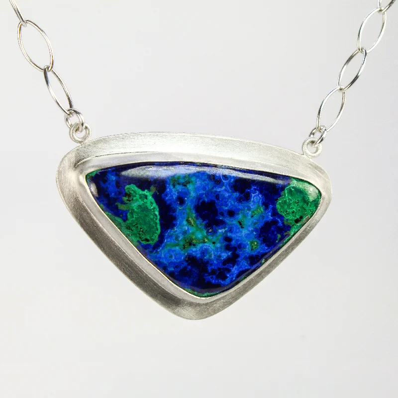 Women's emerald necklaces-NEW! Azurite Pendant on a Sterling Silver Necklace by Rina Young