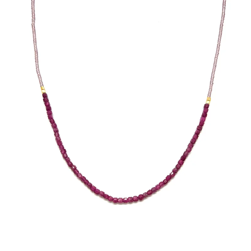 Affordable women's necklaces-NEW! Ruby Choker Necklace on Gold Filled Clasps by Debbie Fisher