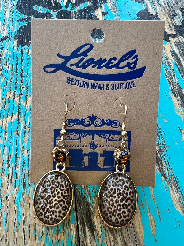 Women's vintage-inspired rings-Multi Leopard Crystal Earring