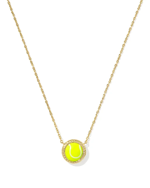 High-end women's necklaces-Kendra Scott - Tennis Short Pendant Necklace - Gold Chartreuse Magnesite