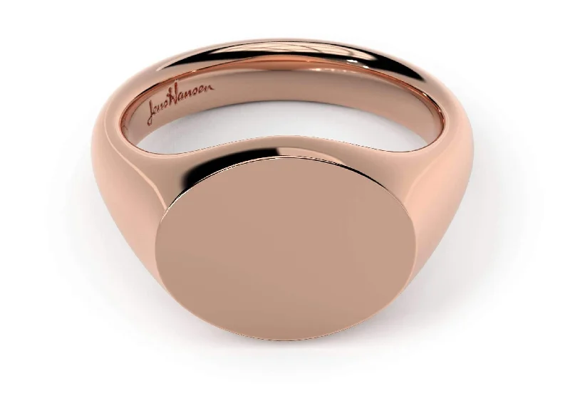 High-end women's rings-Landscape Signet Ring, Red Gold