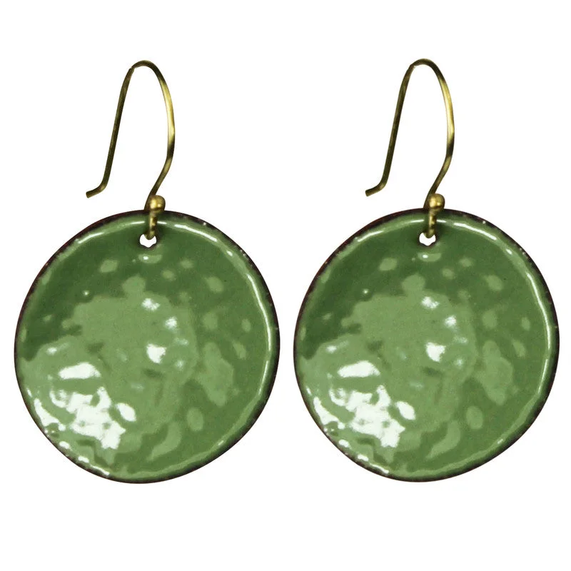 Women's adjustable rings-Earring - Round, Green