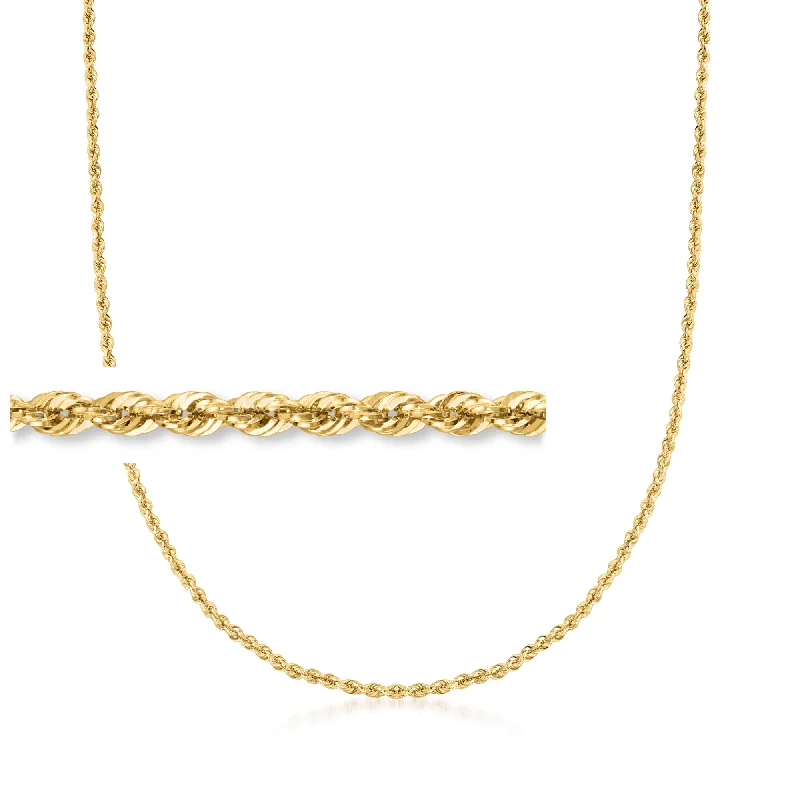 Women's limited edition necklaces-Ross-Simons 2mm 14kt Yellow Gold Rope Chain Necklace