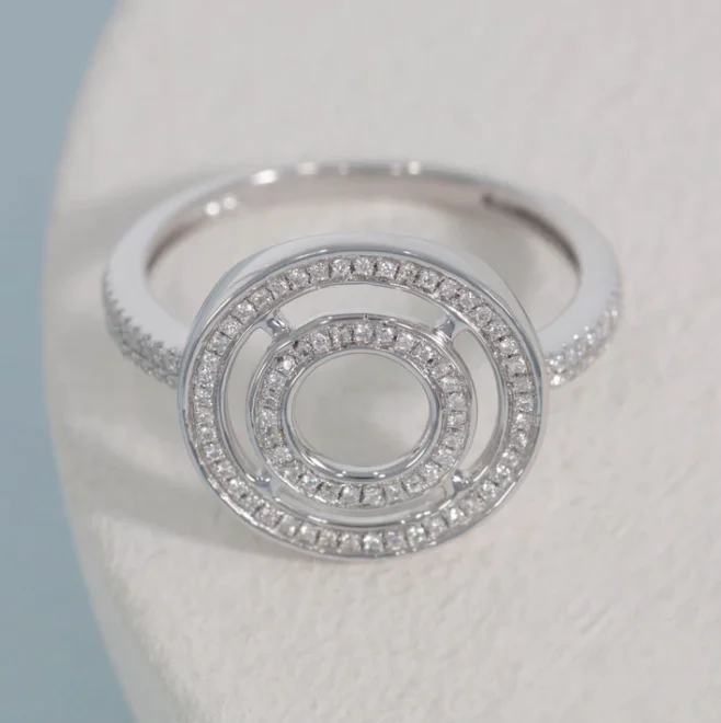 Affordable women's rings-Rock Circle Ring