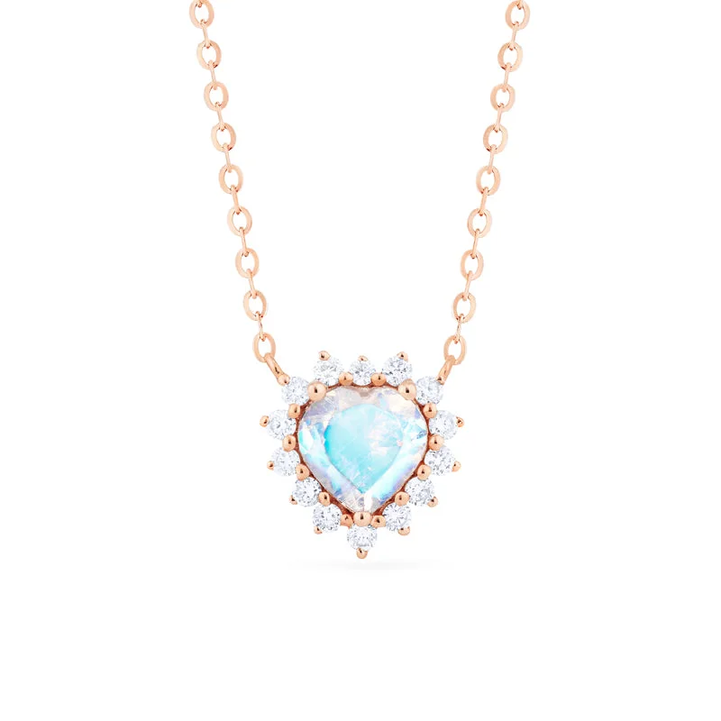 Women's initial necklaces-[Cordelia] Heart of the Sea Necklace in Moonstone