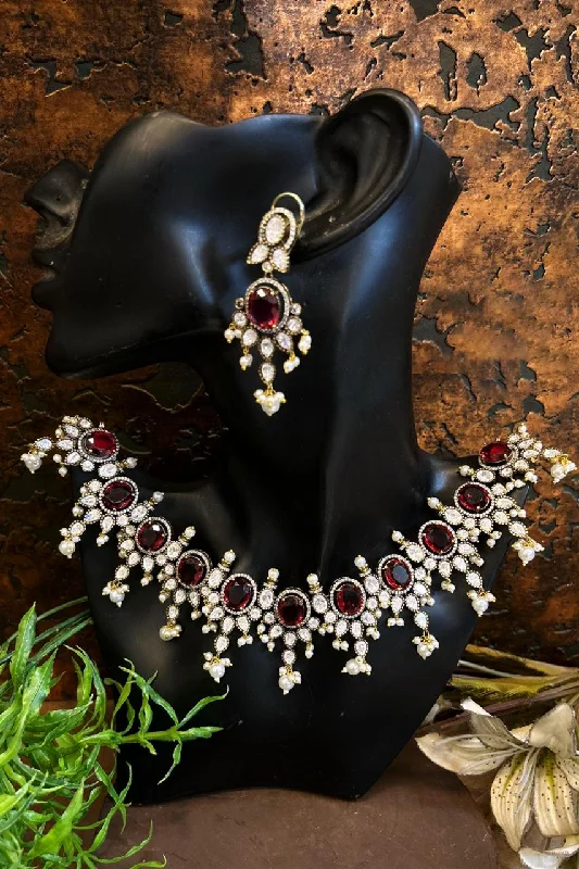 Women's wedding earrings-Antique Style Polki Necklace Earrings Indian Jewelry Set, Designer Polki Wedding Jewelry, Polki Statement Bridal Necklace Set, Polki Choker, Polki Earrings Set