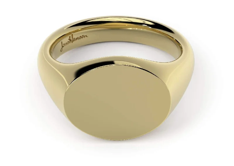 Designer women's rings-Landscape Signet Ring, Yellow Gold