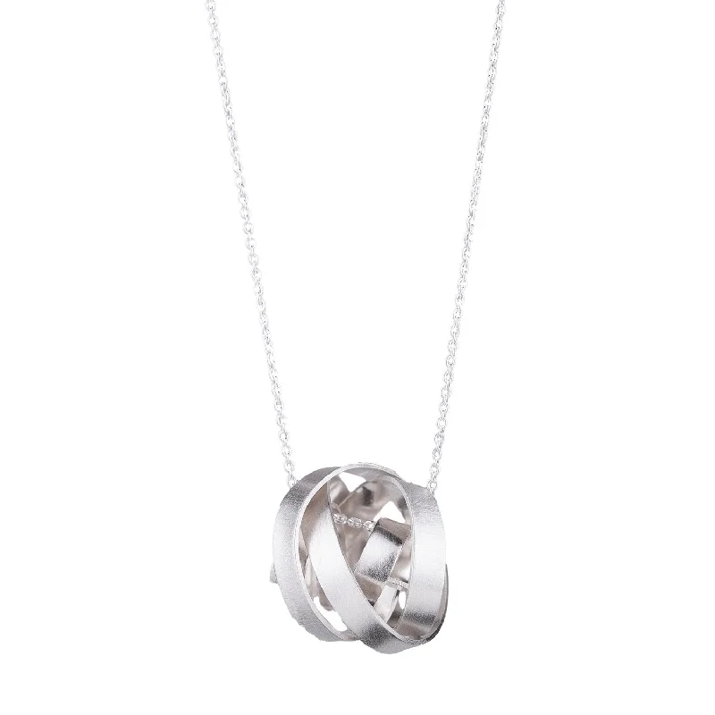 Women's moon phase necklaces-Wrapped Ribbon Pendant by Rina Young