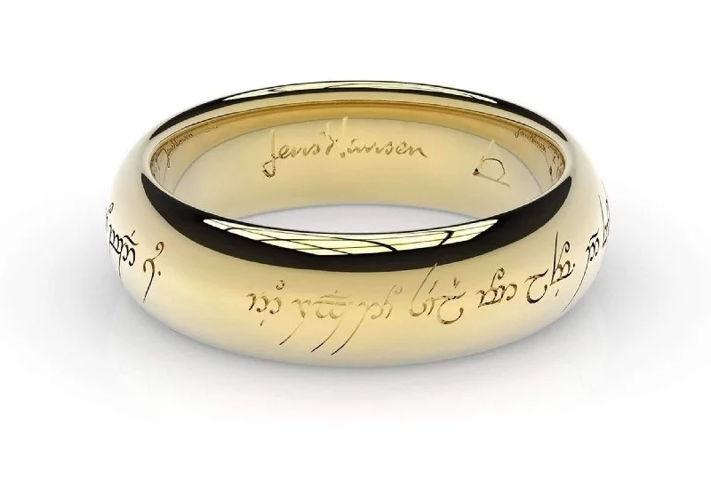 Women's handmade artisan rings-Little Elvish Love Ring Yellow Gold