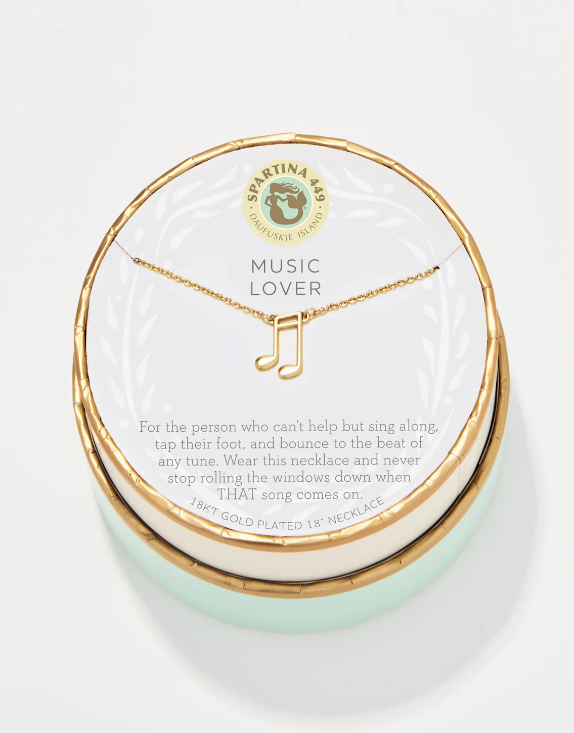 Women's K gold necklaces-Spartina- Sea La Vie Necklace Music Lover/Note