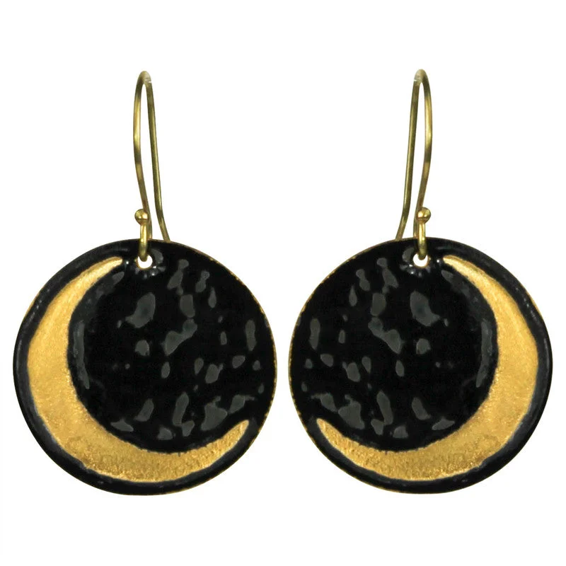 Women's formal rings-Earring - Crescent Moon, Black