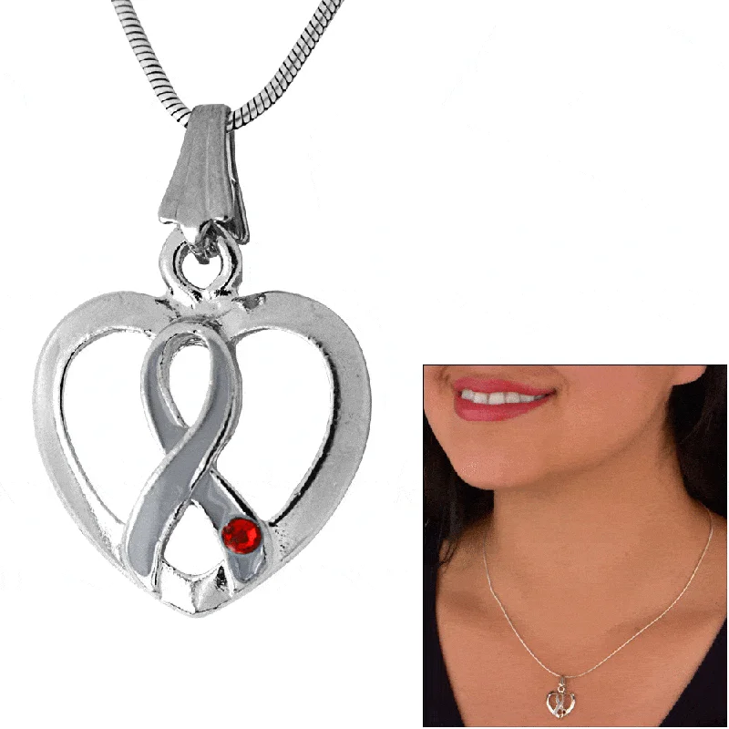 Women's jade necklaces-Diabetes Ribbon & Heart Necklace!