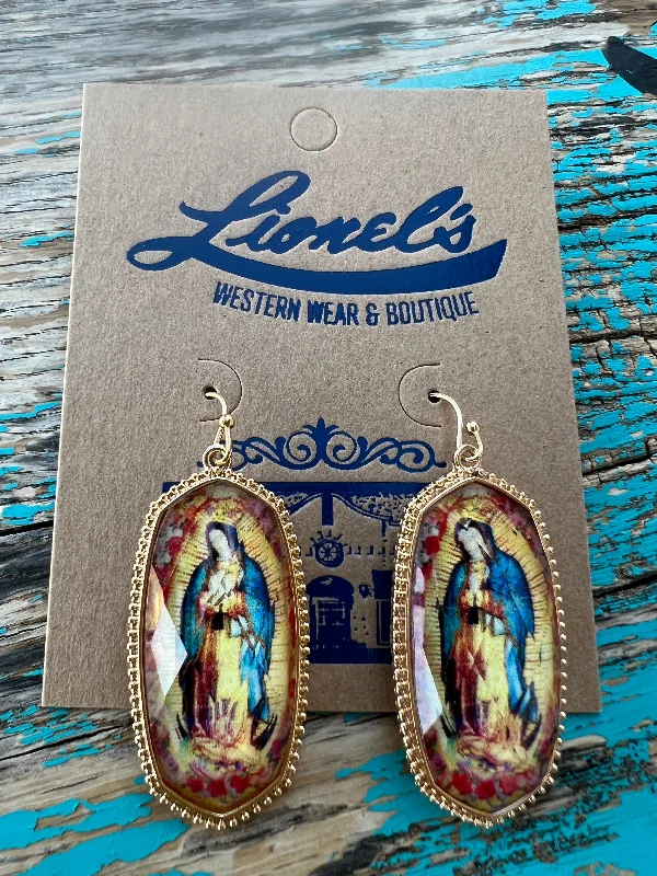 Women's luxury brand rings-Virgen De Guadalupe Kendra Look Earring/Yellow