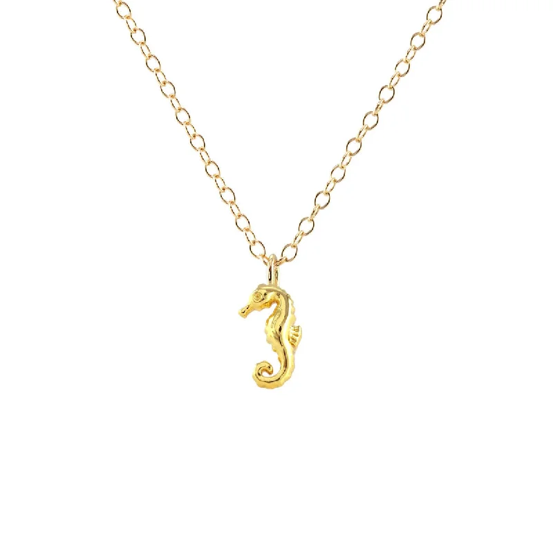 Women's bohemian necklaces-Kris Nations Seahorse Necklace