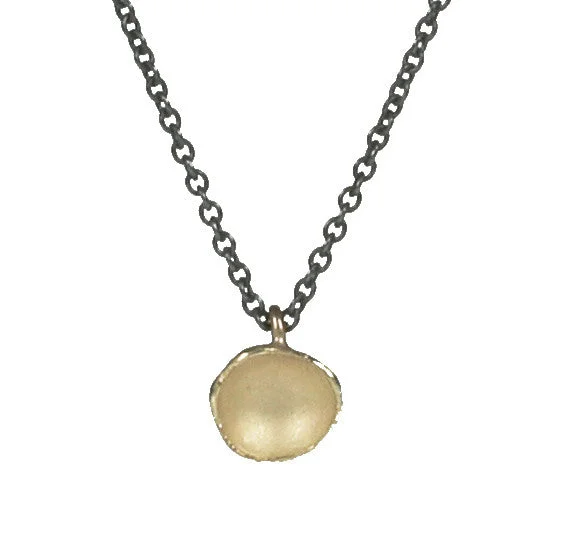 Women's Mother's Day necklaces-NEW! Single Pod Necklace in 18k Gold Vermeil with Oxidized Silver by Sarah Richardson