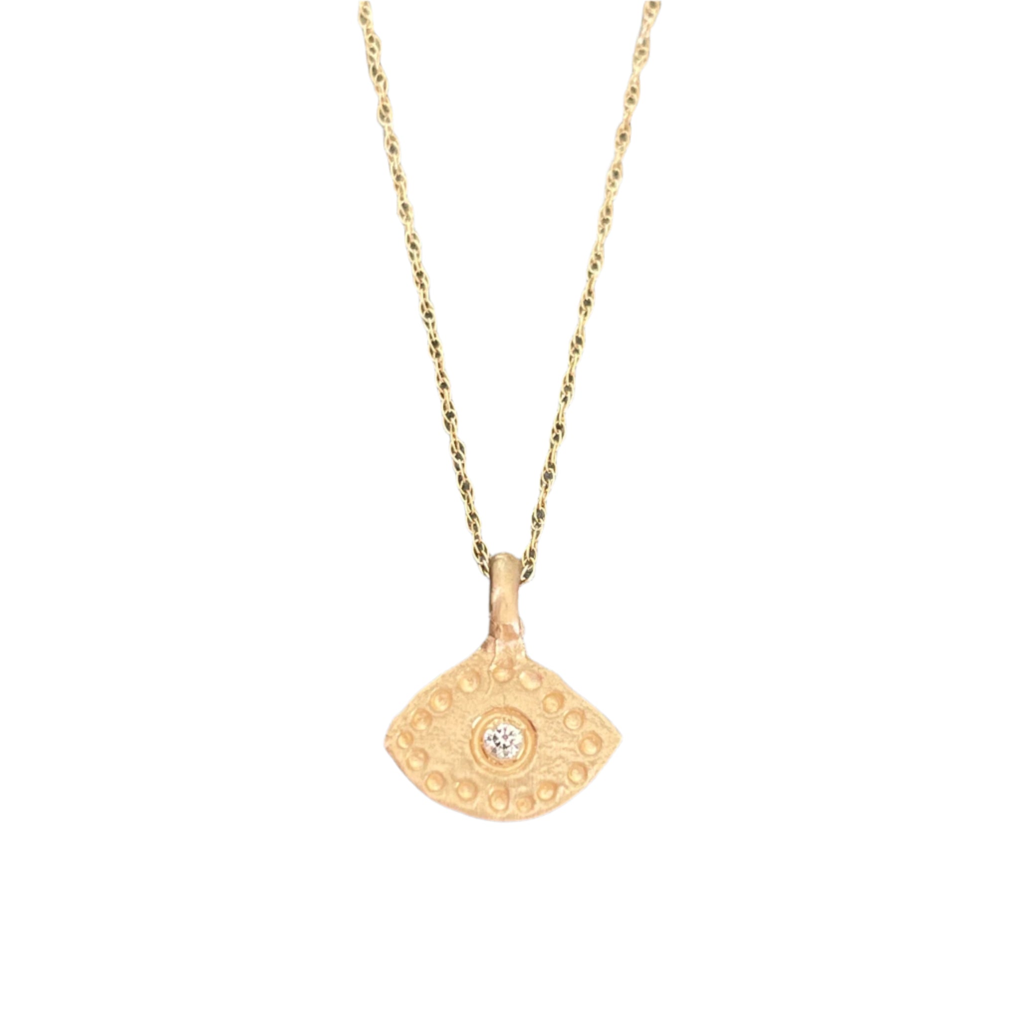 Women's diamond necklaces-Petite Baleine 14k Diamond Eye Necklace